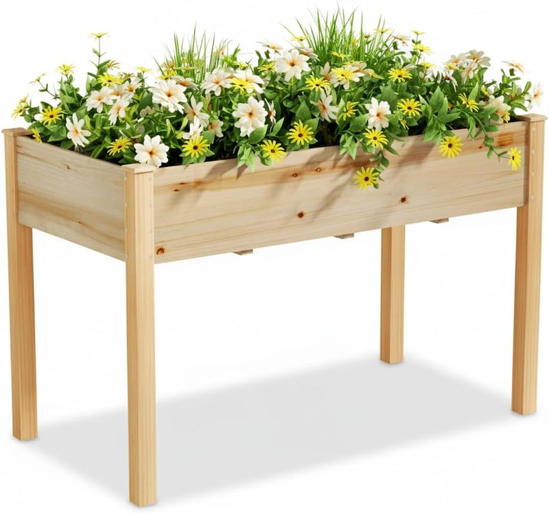 Elevated Raised Garden Bed Wooden Planter 120X60X80Cm
