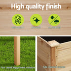 Elevated Raised Garden Bed Wooden Planter 120X60X80Cm
