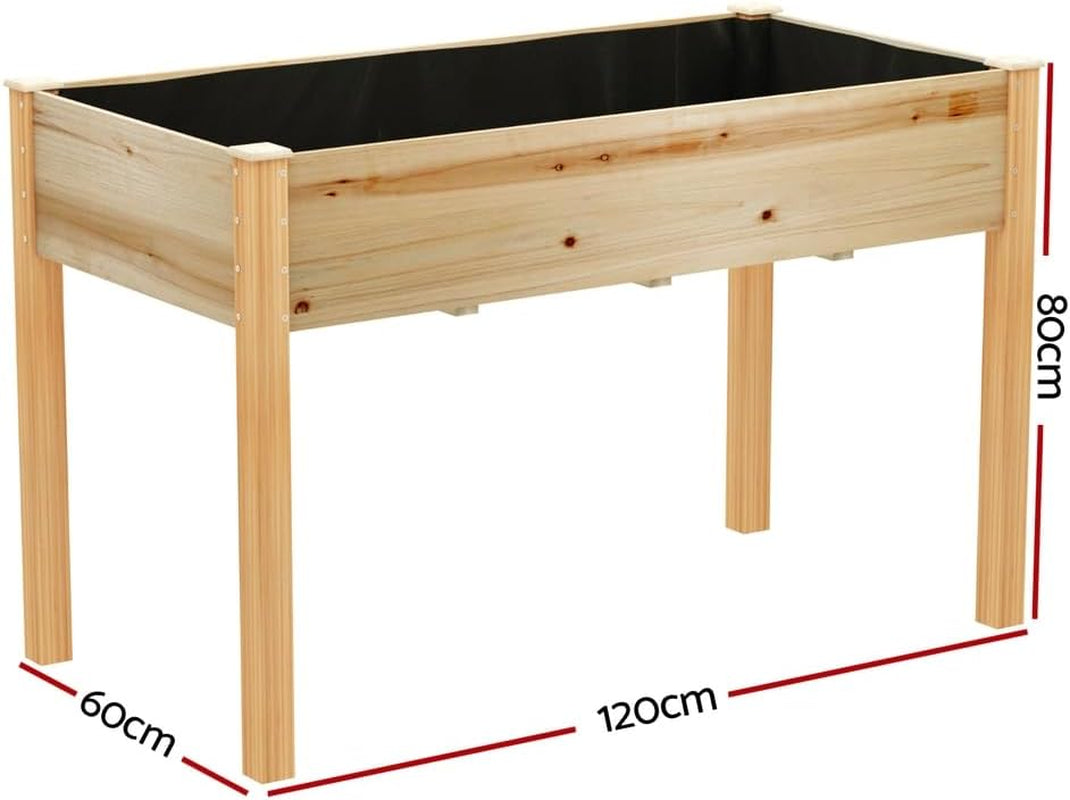 Elevated Raised Garden Bed Wooden Planter 120X60X80Cm