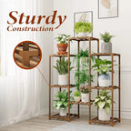 Tiered wooden plant stand for 8 pots – view 5