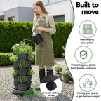 Green Fingers 5-Tier Vertical Garden Planter with Wheels – Black