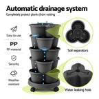 Green Fingers 5-Tier Vertical Garden Planter with Wheels – Black