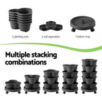 Green Fingers 5-Tier Vertical Garden Planter with Wheels – Black