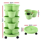 Green Fingers 5-Tier Vertical Garden Planter with Wheels – Light Green