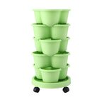 Green Fingers 5-Tier Vertical Garden Planter with Wheels – Light Green