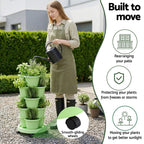 Green Fingers 5-Tier Vertical Garden Planter with Wheels – Light Green