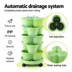 Green Fingers 5-Tier Vertical Garden Planter with Wheels – Light Green