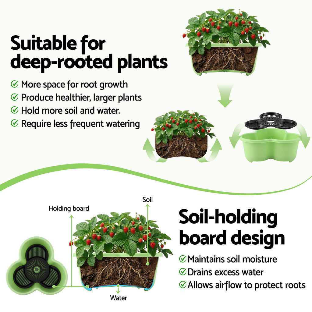 Green Fingers 5-Tier Vertical Garden Planter with Wheels – Light Green