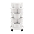 Green Fingers 5-Tier Vertical Garden Planter with Wheels – White