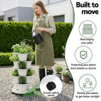 Green Fingers 5-Tier Vertical Garden Planter with Wheels – White