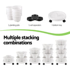Green Fingers 5-Tier Vertical Garden Planter with Wheels – White