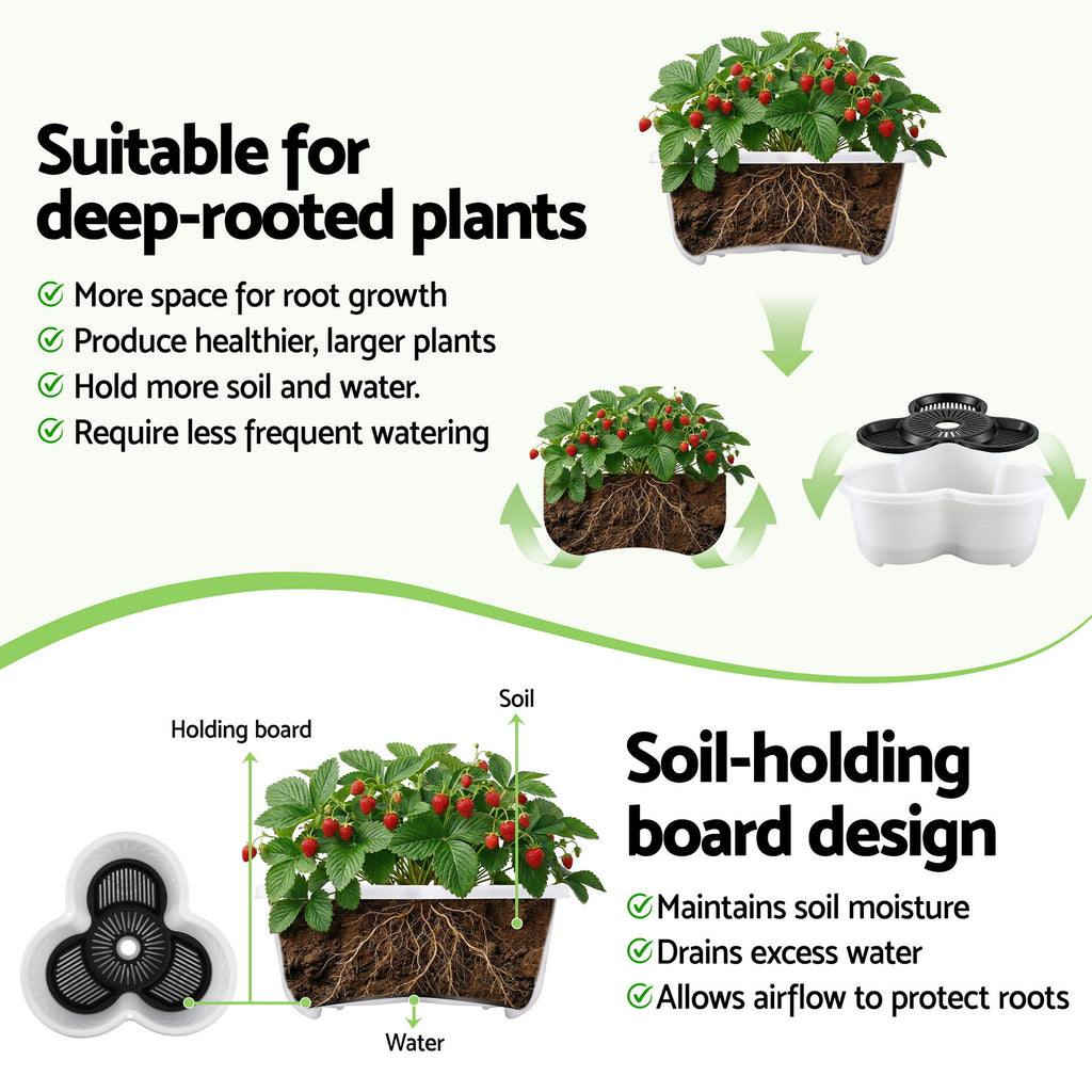 Green Fingers 5-Tier Vertical Garden Planter with Wheels – White