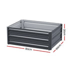 Green Fingers Galvanised Raised Garden Bed 80 x 60 x 30 cm