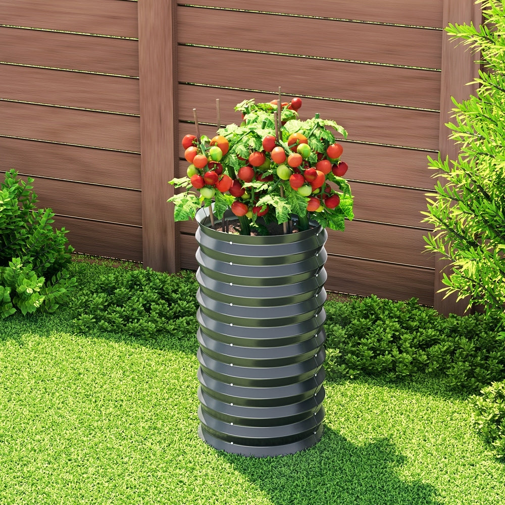 Green Fingers Round Galvanised Raised Garden Bed 40 x 68 cm
