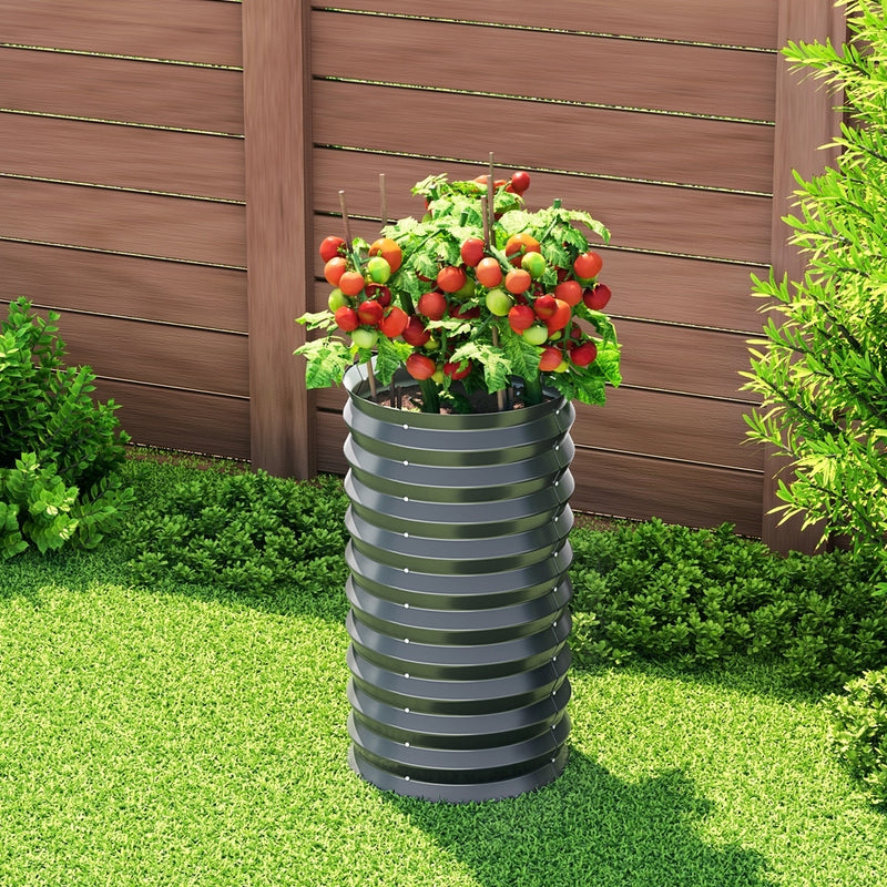 Green Fingers Round Galvanised Raised Garden Bed 40 x 68 cm