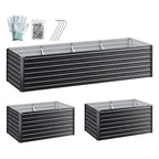 Green Fingers 2-in-1 Galvanised Raised Garden Bed, 320 x 80 x 77 cm – Grey