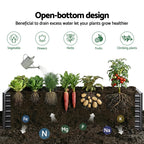 Green Fingers 2-in-1 Galvanised Raised Garden Bed, 320 x 80 x 77 cm – Grey