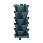Green Fingers 5-Pot Stackable Strawberry Planter – Dark Green