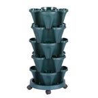 Green Fingers 5-Pot Stackable Strawberry Planter – Dark Green