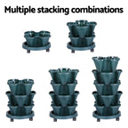 Green Fingers 5-Pot Stackable Strawberry Planter – Dark Green
