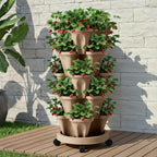 Green Fingers 5-Pot Stackable Strawberry Planter – Tan