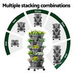 Green Fingers 5-Pot Stackable Strawberry Planter – Grey