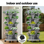 Green Fingers 5-Pot Stackable Strawberry Planter – Grey