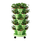 Green Fingers 5-Pot Stackable Strawberry Planter – Light Green