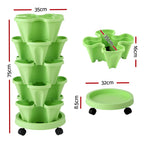 Green Fingers 5-Pot Stackable Strawberry Planter – Light Green