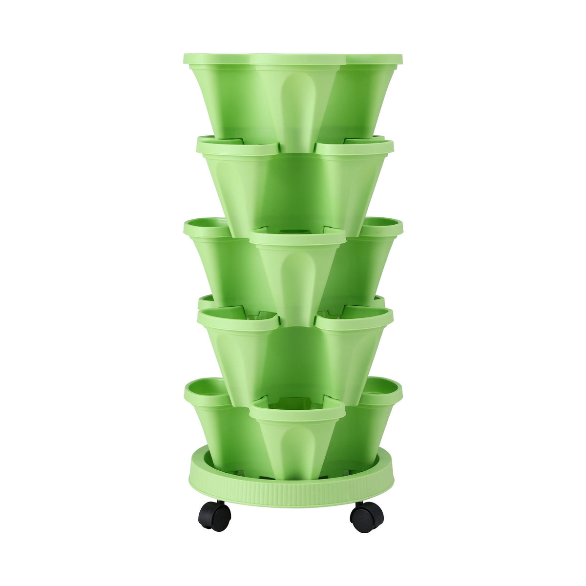 Green Fingers 5-Pot Stackable Strawberry Planter – Light Green