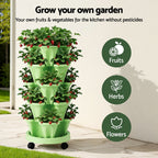 Green Fingers 5-Pot Stackable Strawberry Planter – Light Green