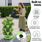 Green Fingers 5-Pot Stackable Strawberry Planter – Light Green