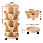 Green Fingers 5-Pot Stackable Strawberry Planter – Beige