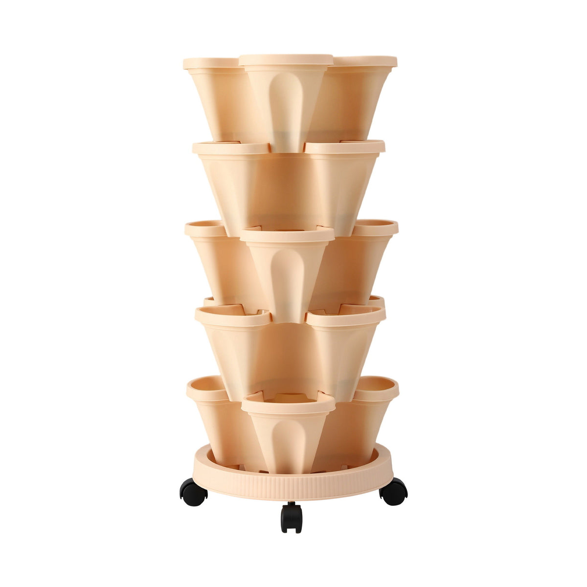 Green Fingers 5-Pot Stackable Strawberry Planter – Beige