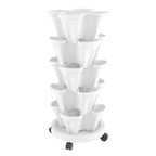 Green Fingers 5-Pot Stackable Strawberry Planter – White