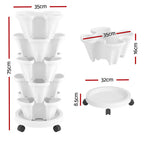 Green Fingers 5-Pot Stackable Strawberry Planter – White