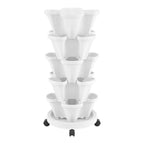 Green Fingers 5-Pot Stackable Strawberry Planter – White