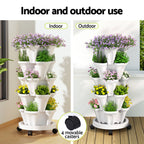 Green Fingers 5-Pot Stackable Strawberry Planter – White