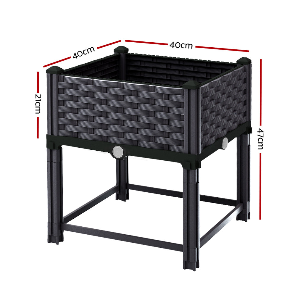 Green Fingers Raised Planter Box 40 x 40 x 23 cm – Brown
