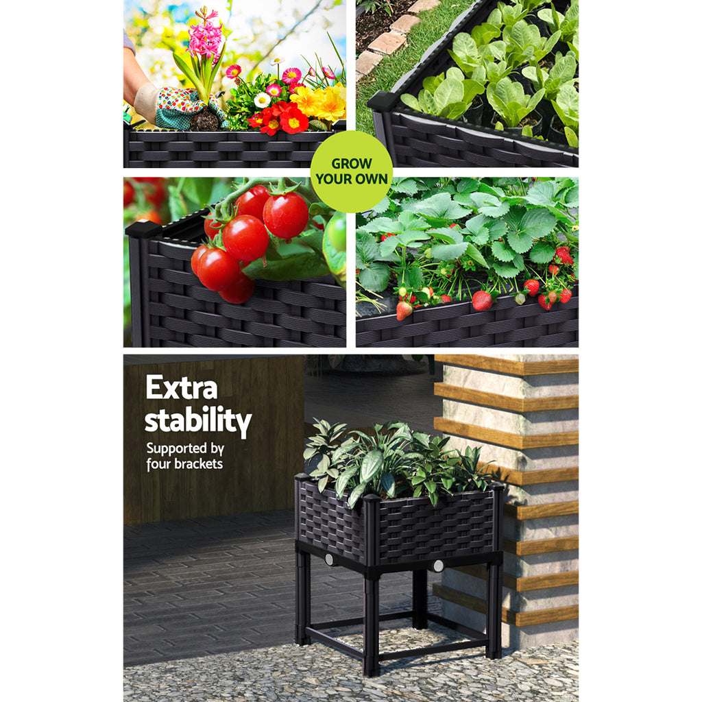 Green Fingers Raised Planter Box 40 x 40 x 23 cm – Brown