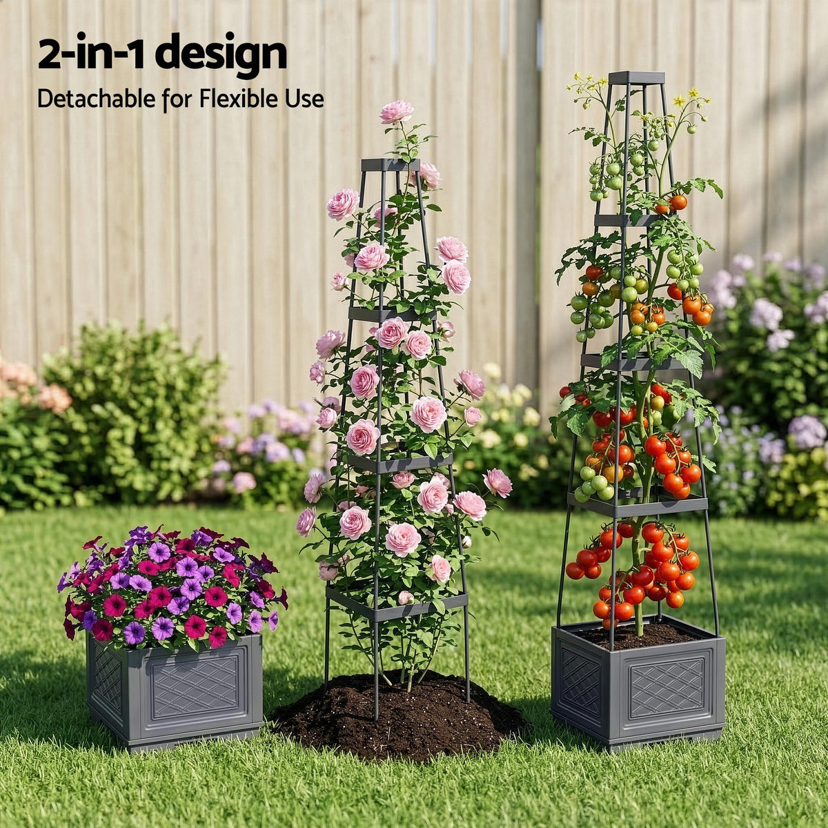 Green Fingers Self-Watering Tomato Planter with Trellis, 140 cm