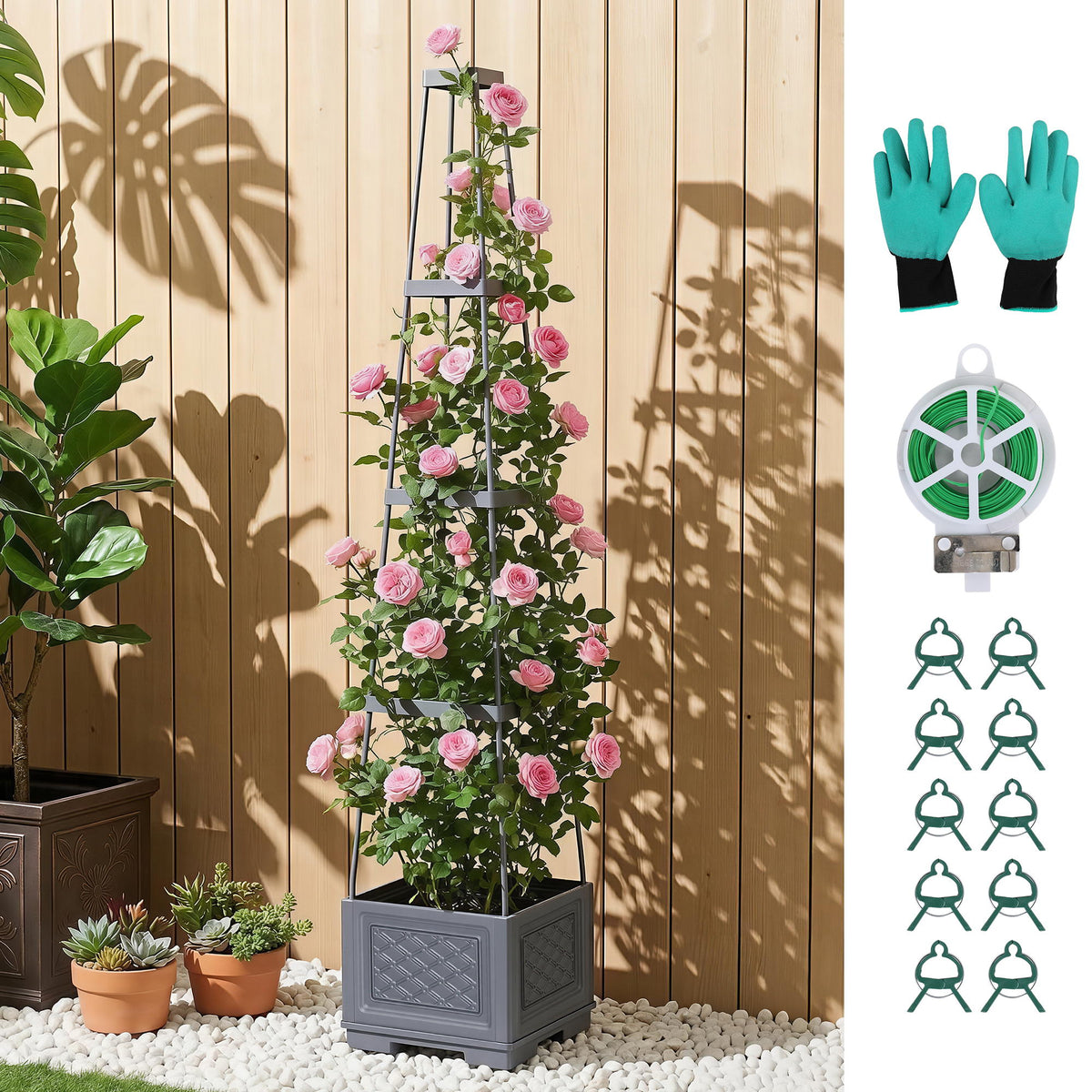 Green Fingers Self-Watering Tomato Planter with Trellis, 140 cm