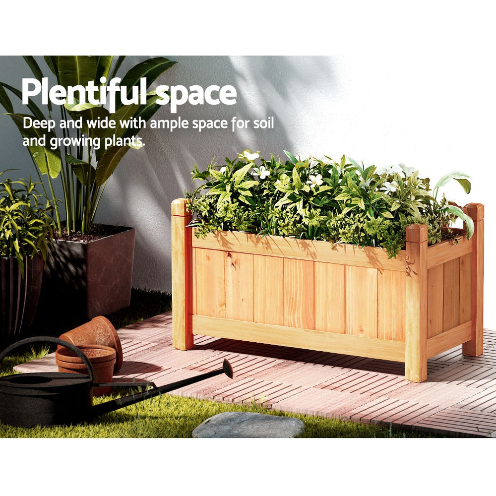 Green Fingers Wooden Raised Garden Bed 60 x 30 x 33 cm