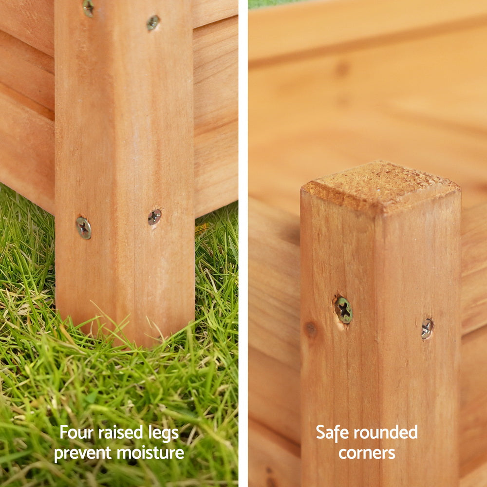 Green Fingers Wooden Planter Box on Legs, 65 x 33 x 16 cm