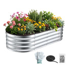 Green Fingers Galvanised Oval Raised Garden Bed 120 x 60 x 30 cm
