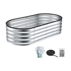 Green Fingers Galvanised Oval Raised Garden Bed 120 x 60 x 30 cm
