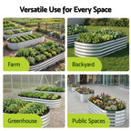 Green Fingers Galvanised Oval Raised Garden Bed 120 x 60 x 30 cm