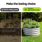 Green Fingers Galvanised Oval Raised Garden Bed 120 x 60 x 30 cm