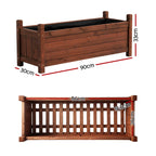 Green Fingers Wooden Raised Garden Bed 90 x 30 x 33 cm – Brown