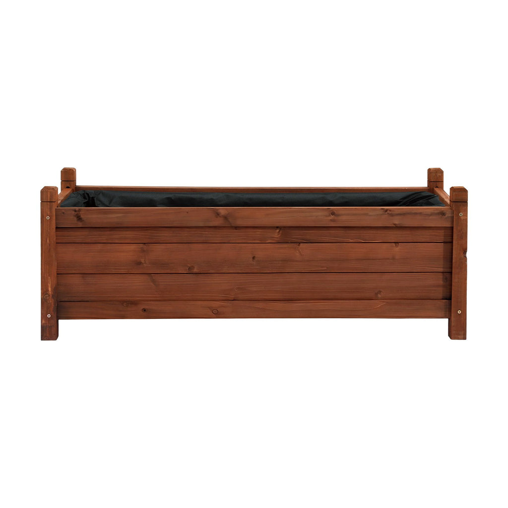 Green Fingers Wooden Raised Garden Bed 90 x 30 x 33 cm – Brown